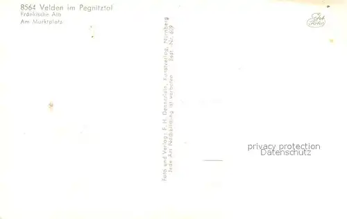 AK / Ansichtskarte Velden_Mittelfranken Marktplatz Kirche Velden Mittelfranken