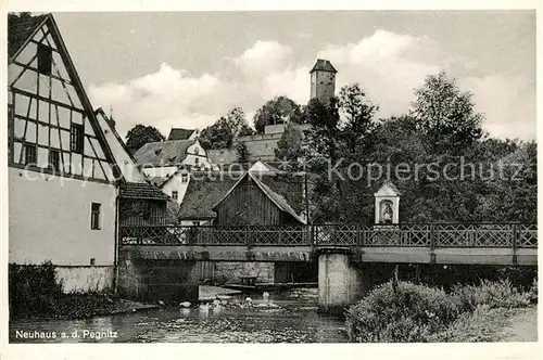 AK / Ansichtskarte Neuhaus_Pegnitz Bruecke Schloss Neuhaus Pegnitz