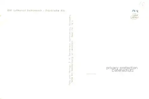 AK / Ansichtskarte Eschenbach_Mittelfranken Panorama Heroldsturm Dorfstrasse Rifflerfelsen Eschenbach Mittelfranken