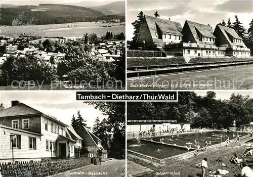 AK / Ansichtskarte Tambach Dietharz Panorama Betriebsferienlager VEB Schraubenwerke Sportheim Gaststaette Schwimmbad Tambach Dietharz