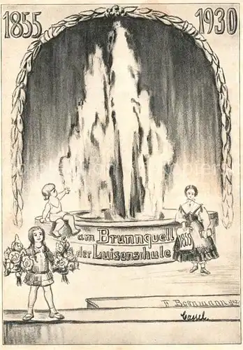 AK / Ansichtskarte Cassel_Kassel Brunnquell der Luisenschule Zeichnung Cassel Kassel