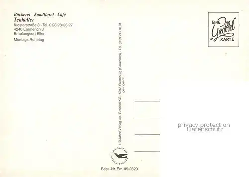 AK / Ansichtskarte Emmerich_Rhein Cafe Tenholter Gastraeume Emmerich Rhein