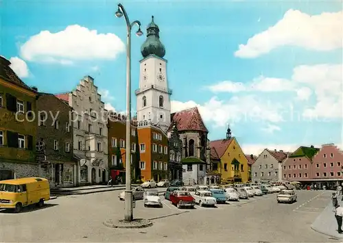 AK / Ansichtskarte Cham_Oberpfalz Marktplatz Cham Oberpfalz