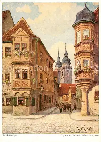 AK / Ansichtskarte Bayreuth Brautgasse Kuenstlerkarte Bayreuth