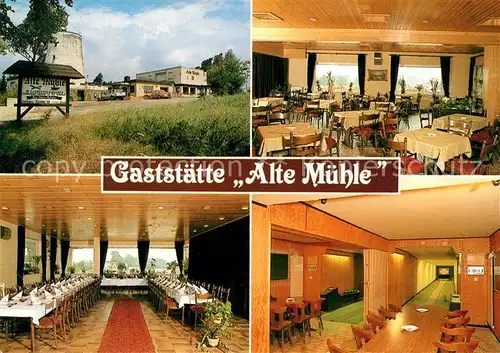 AK / Ansichtskarte Lippramsdorf Gaststaette Alte Muehle Gastraeume Speisesaal Kegelbahn Lippramsdorf