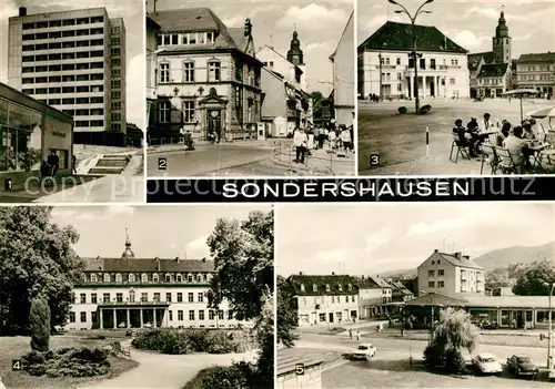 AK / Ansichtskarte Sondershausen_Thueringen Hochhaus Hauptpostamt Rathaus Platz der DSF Schloss Schlossblick Sondershausen Thueringen