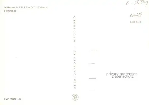 AK / Ansichtskarte Neustadt_Harz Burgstrasse Neustadt_Harz