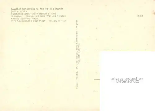 AK / Ansichtskarte Schermshoehe Gasthof Schermshoehe mit Hotel Berghof Schermshoehe