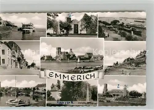 AK / Ansichtskarte Emmerich_Rhein Hauptzollamt Rheinpromenade Aussichtsturm Rheinpark Emmerich Rhein