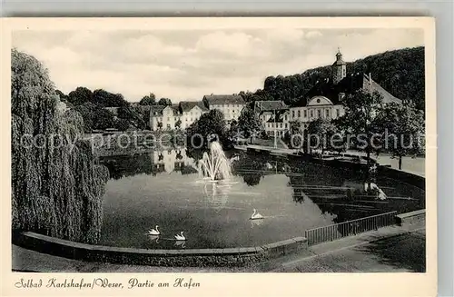AK / Ansichtskarte Bad_Karlshafen Partie am Hafen Bad_Karlshafen
