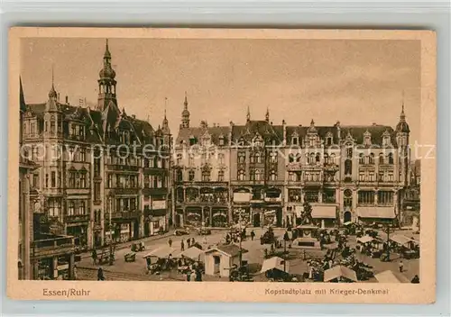 AK / Ansichtskarte Essen_Ruhr Kopstadtplatz mit Krieger Denkmal Essen_Ruhr