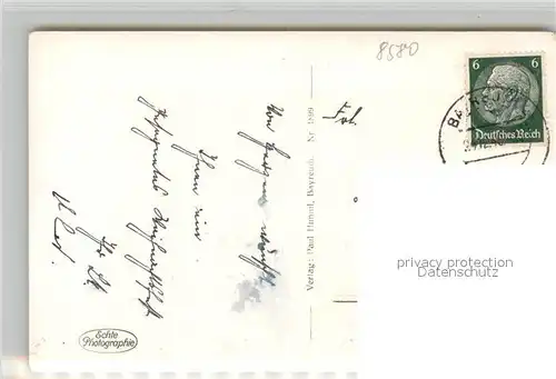 AK / Ansichtskarte Bayreuth Blick vom Schlossturm auf das Haus der Deutschen Erziehung und Richard Wagner Festspielhaus Bayreuth