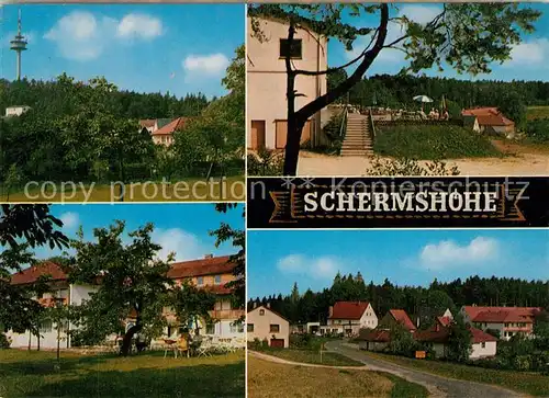 AK / Ansichtskarte Schermshoehe Gasthof Schermshoehe mit Hotel Berghof Panorama Schermshoehe