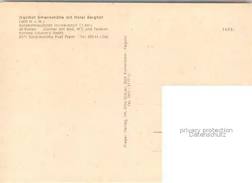 AK / Ansichtskarte Schermshoehe Gasthof Schermshoehe mit Hotel Berghof Panorama Schermshoehe