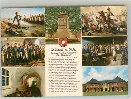 AK / Ansichtskarte Wesel_Rhein Schillsche Offiziere Denkmal Erschiessung Wesel Rhein