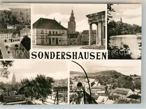 AK / Ansichtskarte Sondershausen_Thueringen Teilansicht Markt Rathaus Schloss Teilansicht Hainleite Sondershausen Thueringen