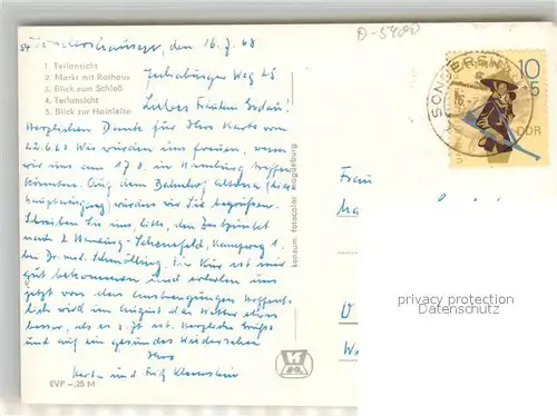 AK / Ansichtskarte Sondershausen_Thueringen Teilansicht Markt Rathaus Schloss Teilansicht Hainleite Sondershausen Thueringen