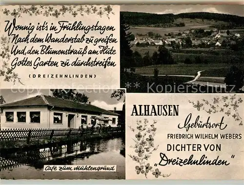 AK / Ansichtskarte Alhausen_Westfalen Cafe zum Muehlengrund Panorama Alhausen_Westfalen