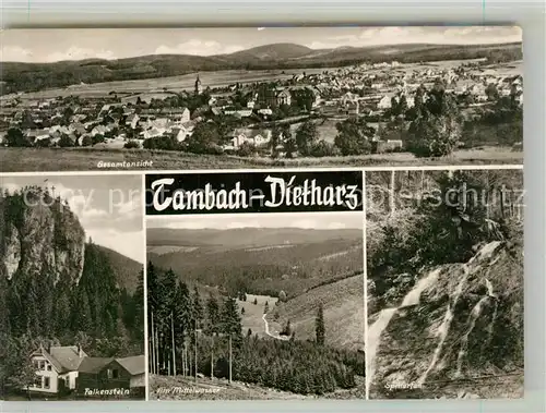 AK / Ansichtskarte Tambach Dietharz Panorama Falkenstein Mittelwasser Spitterfall Tambach Dietharz