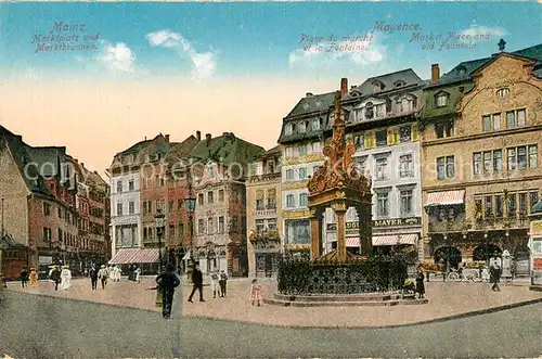 AK / Ansichtskarte Mainz_Rhein Marktplatz Marktbrunnen Mainz Rhein