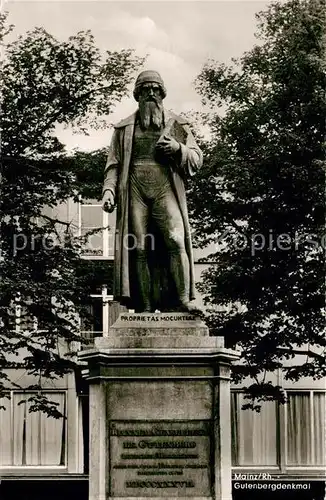AK / Ansichtskarte Mainz_Rhein Gutenbergdenkmal Statue Mainz Rhein
