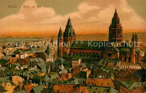 AK / Ansichtskarte Mainz_Rhein Stadtbild mit Dom Mainz Rhein