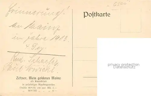 AK / Ansichtskarte Mainz_Rhein Mein goldenes Mainz Original oelgemaelde von Ph. Zeltner Kuenstlerkarte Mainz Rhein