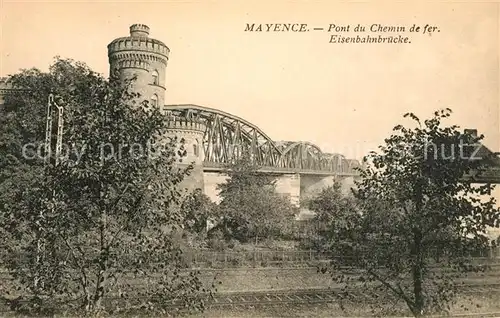AK / Ansichtskarte Mayence Pont du Chemin de fer Eisenbahnbruecke Mayence