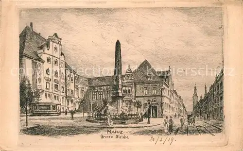 AK / Ansichtskarte Mainz_Rhein Grosse Bleiche Brunnen Kuenstlerkarte Mainz Rhein