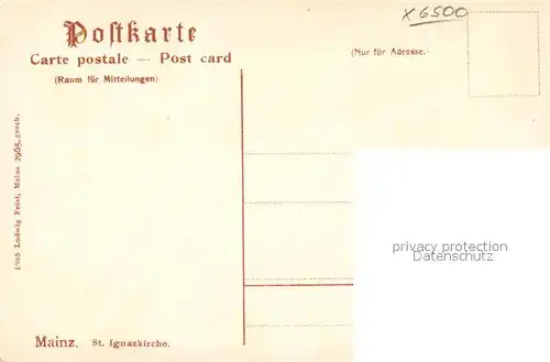 AK / Ansichtskarte Mainz_Rhein St Ignazkirche Innenansicht Mainz Rhein