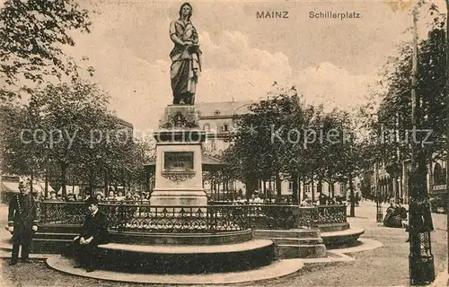 AK / Ansichtskarte Mainz_Rhein Schillerplatz Denkmal Mainz Rhein