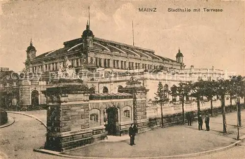 AK / Ansichtskarte Mainz_Rhein Stadthalle mit Terrasse Mainz Rhein