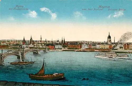 AK / Ansichtskarte Mayence Pont Principal Strassenbruecke Dampfer Mayence
