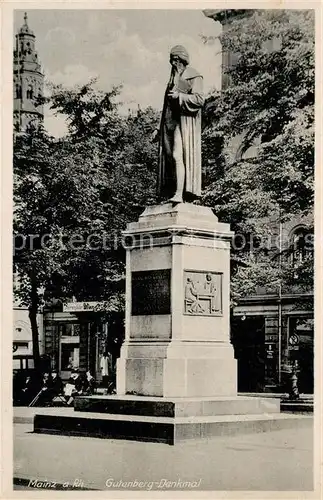 AK / Ansichtskarte Mainz_Rhein Gutenbergdenkmal Statue Mainz Rhein