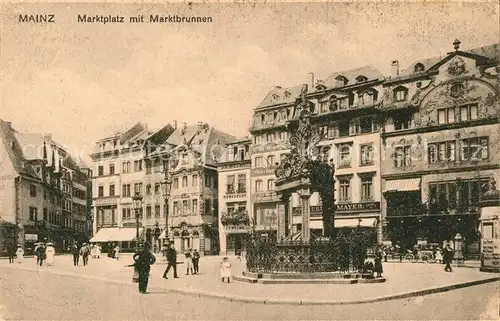 AK / Ansichtskarte Mainz_Rhein Marktplatz Marktbrunnen Mainz Rhein