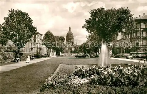 AK / Ansichtskarte Mainz_Rhein Blick auf die Christuskirche Fontaene Mainz Rhein