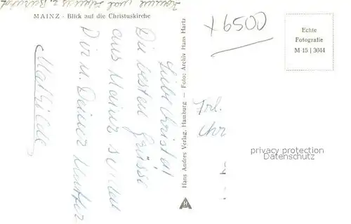 AK / Ansichtskarte Mainz_Rhein Blick auf die Christuskirche Fontaene Mainz Rhein