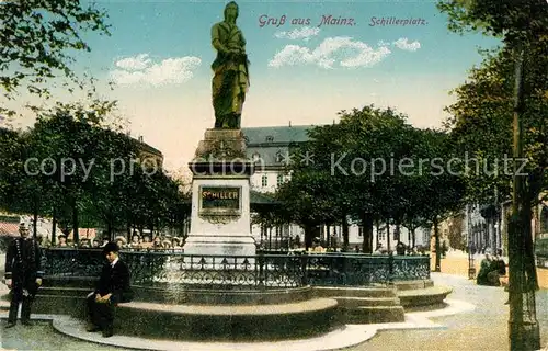 AK / Ansichtskarte Mainz_Rhein Schillerplatz Denkmal Mainz Rhein
