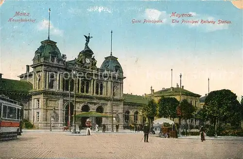 AK / Ansichtskarte Mayence Gare Principale Tram Hauptbahnhof Strassenbahn Mayence