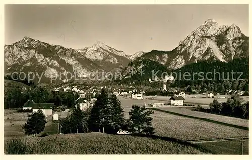 AK / Ansichtskarte Fuessen_Allgaeu mit Tegelberg Straussberg und Saeuling Fuessen Allgaeu