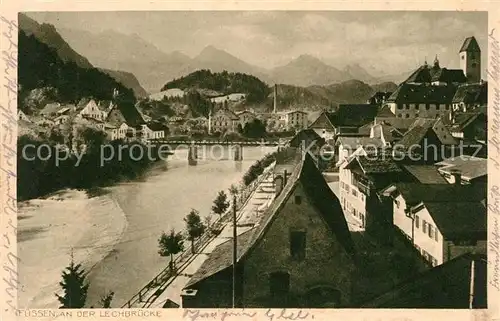 AK / Ansichtskarte Fuessen_Allgaeu An der Lechbruecke Fuessen Allgaeu