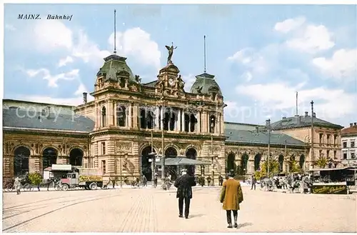 AK / Ansichtskarte Mainz_Rhein Bahnhof Mainz Rhein