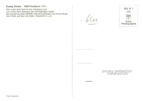 AK / Ansichtskarte Flomborn Evangelische Kirche Innenansicht Psalm Flomborn