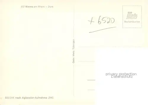 AK / Ansichtskarte Worms_Rhein Dom Worms Rhein