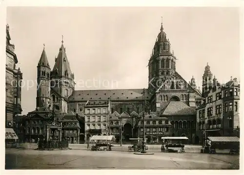 AK / Ansichtskarte Mainz_Rhein Dom zu Mainz Nordseite vom Markt aus gesehen Mainz Rhein