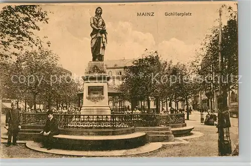 AK / Ansichtskarte Mainz_Rhein Schillerplatz Denkmal Mainz Rhein