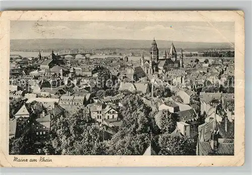 AK / Ansichtskarte Mainz_Rhein Stadtpanorama mit Dom Mainz Rhein