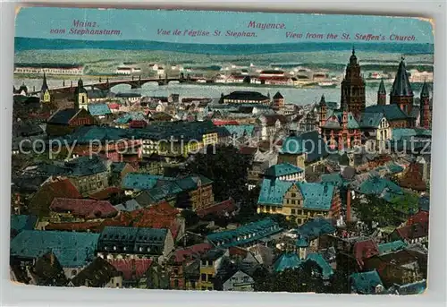 AK / Ansichtskarte Mayence Vue de l Eglise Saint Stephan Stadtpanorama Blick vom Stephansturm Mayence