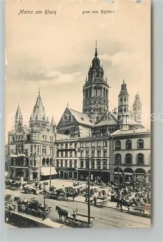 AK / Ansichtskarte Mainz_Rhein Dom vom Hoefchen aus gesehen Mainz Rhein
