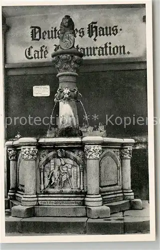 AK / Ansichtskarte Alzey Voelkerbrunnen Deutsches Haus Cafe Restauration Alzey